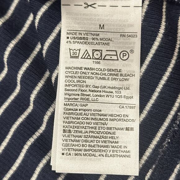 GAP Women's Rib Knit Racerback Maxi Dress Navy White Size M - Picture 10 of 10